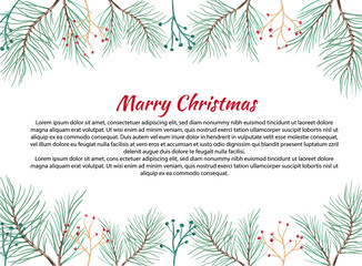 Obraz premium Christmas background with fir branches, with place for text.