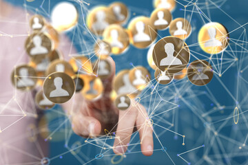 Abstract network of physical devices on the Internet using a network connection with statistics...