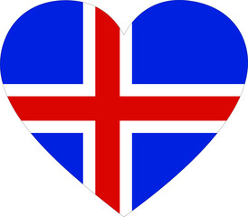 Flag of Iceland inside heart shape