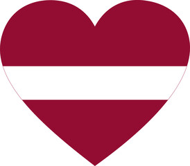 Flag of Latvia inside heart shape