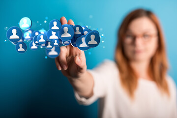 videoconference group of people talking in social network