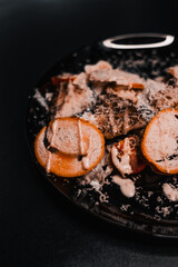 grilled meat with vegetables