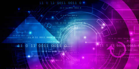 Fototapeta premium 2d illustration Abstract futuristic electronic circuit technology background