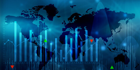 2d rendering Stock market online business concept. business Graph 
