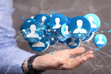 Digital technology background. Network connection dots and lines.