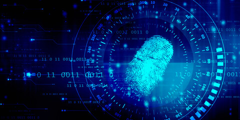 Fingerprint Scanning Technology Concept 2d Illustration
