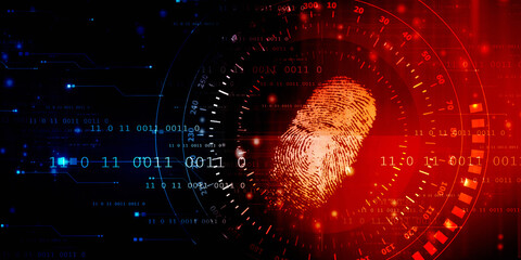 Fingerprint Scanning Technology Concept 2d Illustration
