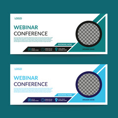 Business webinar invitation banner social media post design template.Business conference webinar invitation banner design template..eps