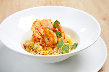 Risotto with fresh shrimps and herbs