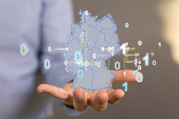 3D map of Germany. Map of Germany land border