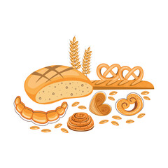 Fresh baked goods set
