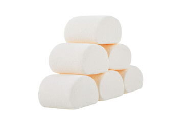 Marshmallows isolated on white background.