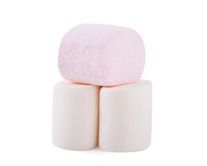 Marshmallows isolated on white background.