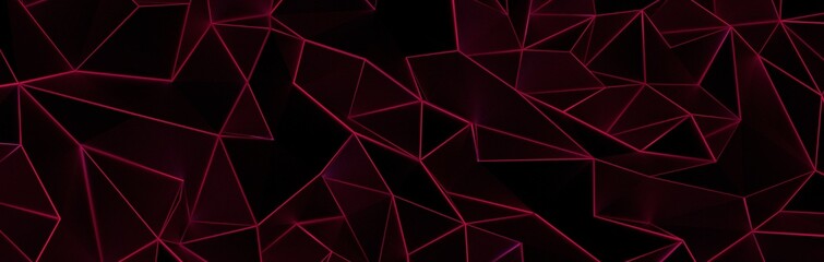 High resolution 3d abstract geometric magenta background, triangle seamless