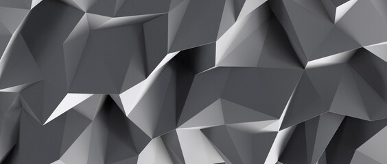 3D rendering of silver color triangle polygonal