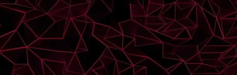 High resolution 3d abstract geometric magenta background, triangle seamless