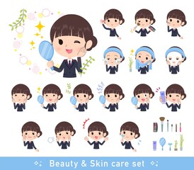 美容に関する郵便スーツ女性のセット