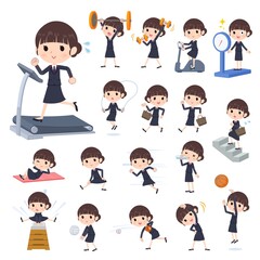 エクササイズやスポーツに関する郵便スーツ女性のセット