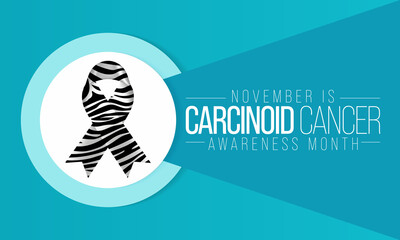 Carcinoid Cancer awareness month is observed every year in November, it is a type of tumor that grows from neuroendocrine cells. Vector illustration