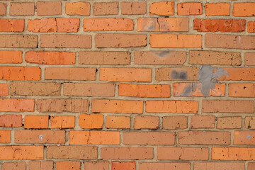 old red brick wall without texture