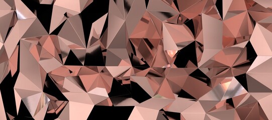Gold Polygon Background 3D Rendering