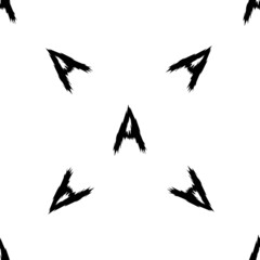 Black alphabet letters A on white background. Seamless abstract vector geometric pattern. Perfect for gift wrapping paper, Bed sheets and interior. School and learning theme.