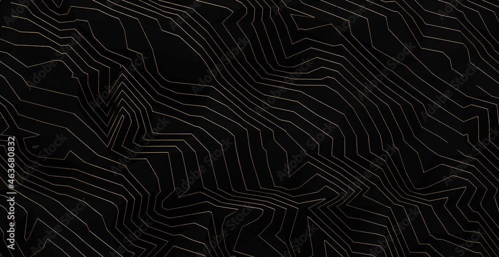 Poster Black polygonal surface 3D rendering background