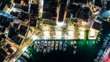 Aerial Symi by night