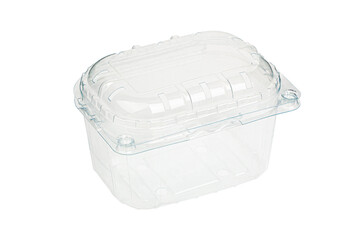 Empty transparent plastic storage box