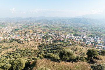 Fototapeta na wymiar View over Karpuzlu township in Aydin province of Turkey.