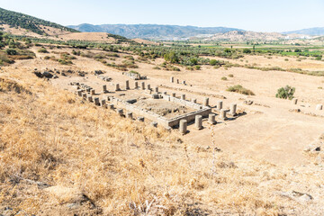 Ruined Tempe of Zeus Chrysaoreus at Alabanda ancient city in Aydin province of Turkey.