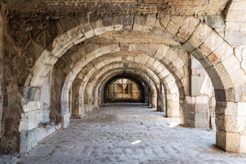 Fototapeta na wymiar Vaulted chambers of the ancient Agora in Izmir, Turkey.