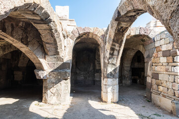 Fototapeta na wymiar Vaulted chambers of the ancient Agora in Izmir, Turkey.