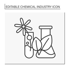  Agrochemistry line icon. Chemicals in farming to increase crop production or kill insects. Agribusiness. Chemical industry concept. Isolated vector illustration. Editable stroke