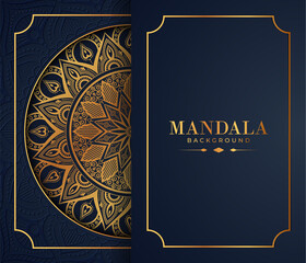 Luxury mandala background with golden arabesque pattern Arabic Islamic east style. Decorative mandala for print, poster, cover, brochure, flyer, banner, and your desired ideas. Mandala for Henna