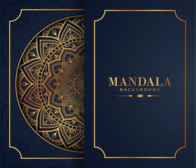 Luxury mandala background with golden arabesque pattern Arabic Islamic east style. Decorative mandala for print, poster, cover, brochure, flyer, banner, and your desired ideas. Mandala for Henna