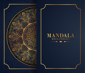 Luxury mandala background with golden arabesque pattern Arabic Islamic east style. Decorative mandala for print, poster, cover, brochure, flyer, banner, and your desired ideas. Mandala for Henna