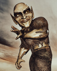 Evil grotesque Goblin illustration  - obrazy, fototapety, plakaty