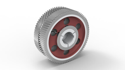 3D rendering - small mechanical cog wheel