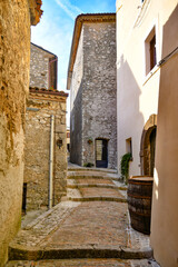 A narrow street of Castro dei Volsci in medieval town of Lazio region, Italy.