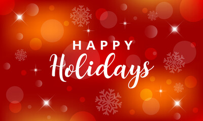 Fototapeta na wymiar Happy Holidays greetings card. Christmas red background.