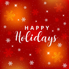 Fototapeta na wymiar Happy Holidays greetings card. Christmas red background.
