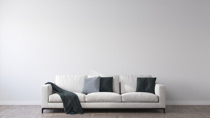 Fototapeta na wymiar Modern sofa in the living room. 3D-render.