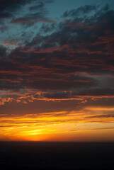 red sunset sky