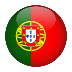 Portugal 3D Rounded Country Flag button Icon