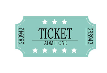 Vector retro ticket in blue color