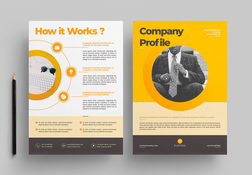 Flyer Layout with Yellow Accents