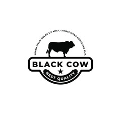 Vintage Cow Beef Emblem Label Cow logo design, vector