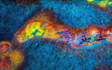oxidized copper and iron, abstract artistic background
