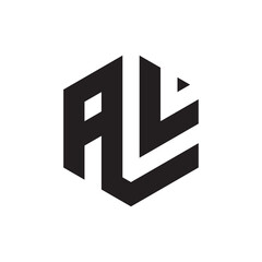 Letter AL polygon logo design